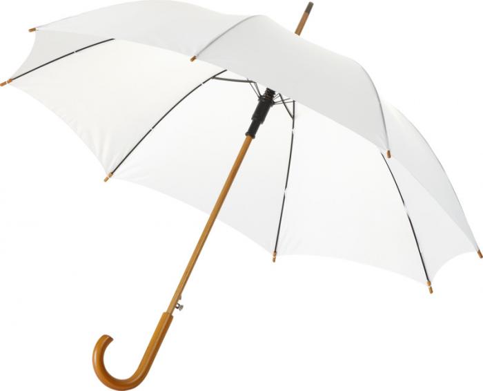 23” deštník Kyle s automatickým otvíráním a dřevěnou tyčí a rukojetí - Bílá