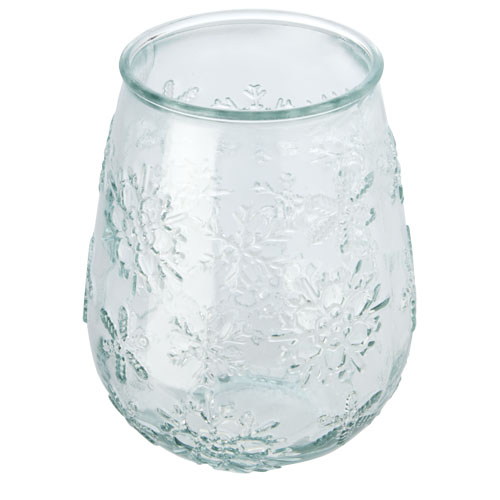 Svícen na čajovou svíčku z recyklovaného skla Faro - Transparentní