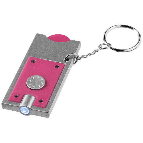 Klíčenkový držák na žeton Allegro s LED svítilnou - Růžová