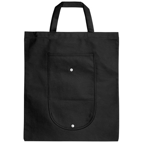 Skládaná netkaná taška - Černá
