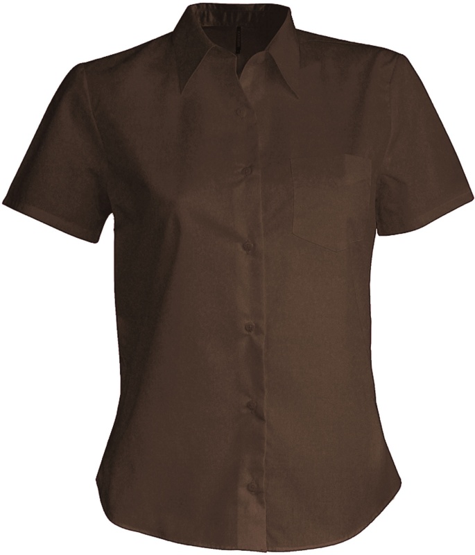 Kariban dámská košile s krátkým rukávem - Hnědá - Hnědá / Hnědá