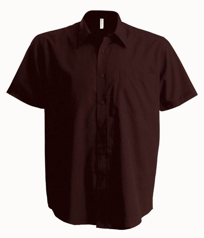 Kariban pánská košile s krátkým rukávem - Hnědá - Hnědá / Hnědá