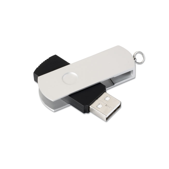 Otočný USB flash disk - Stříbrná