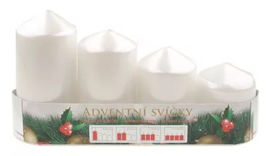 Adventní svíčky postupné - bílé - Bílá - Bílá