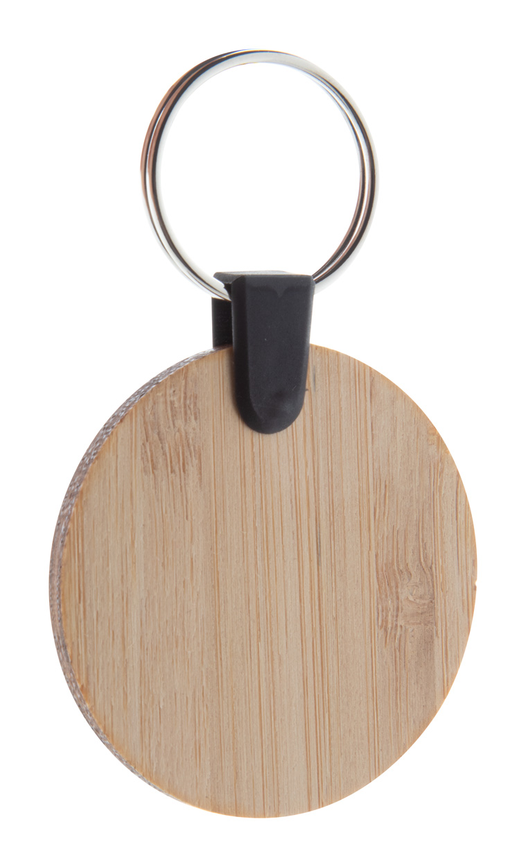 kulatý přívěšek na klíče z bambusu - Dřevo