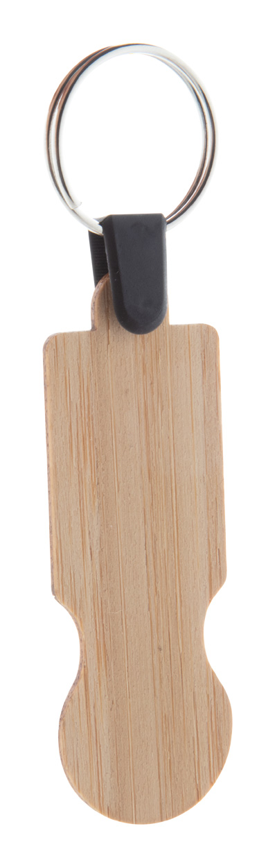 Přívěšek na klíče se žetonem z bambusu - Vícebarevná