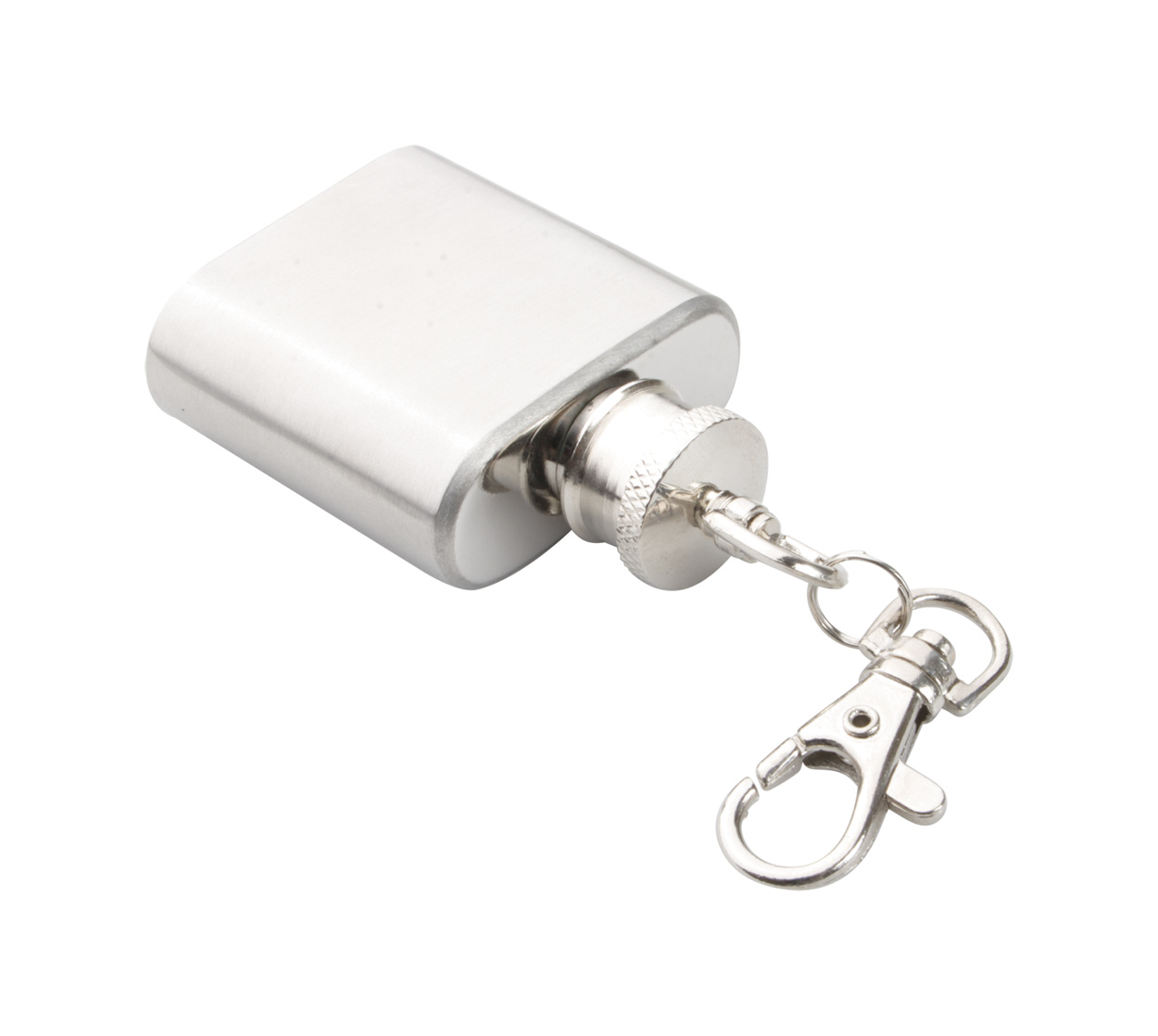 Přívěšek na klíče s mini placatkou - Stříbrná