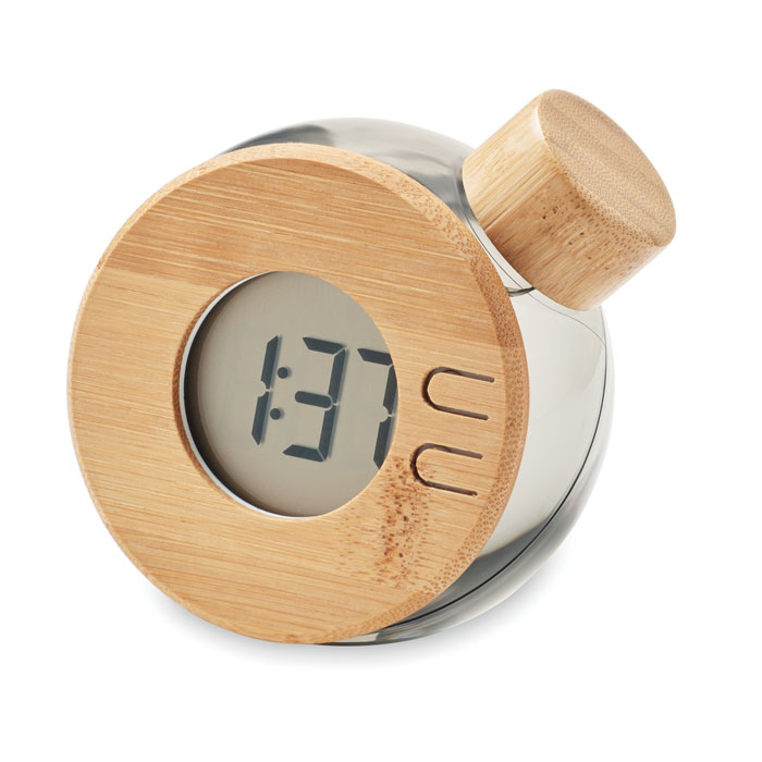 Bambusové LCD hodiny na vodu - Dřevo